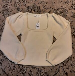 Astr Cream Puff Sleeve Sweater